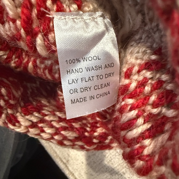 Kiel James Patrick Red  Cream Moose Knit Wool Hat Kevin McCallister Home Alone - Picture 4 of 5